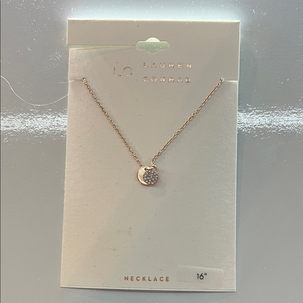 LC Lauren Conrad Rose Gold Necklace with Charm